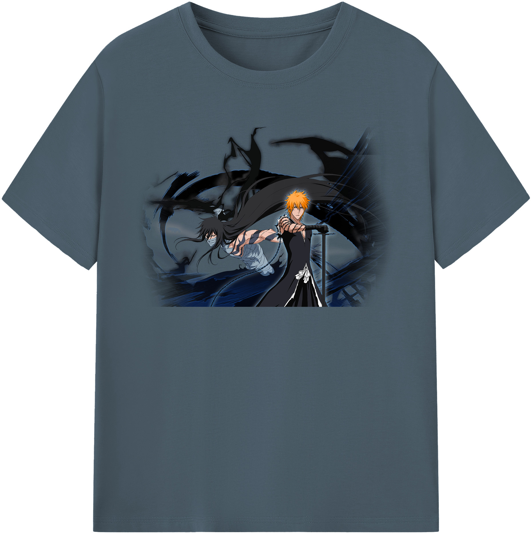 （画像用） ブリーチ 黒崎一護（くろさき いちご）BLEACH Kurosaki Ichigo 綿100％半袖Tシャツ（フロントプリント）